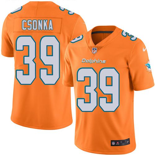 Men Miami Dolphins #39 Larry Csonka Nike Oragne Color Rush Limited NFL Jersey